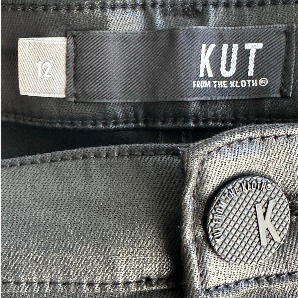 KUT From The Kloth Black Coated Skinny Jeans Pants Size 12 - Picture 7 of 8